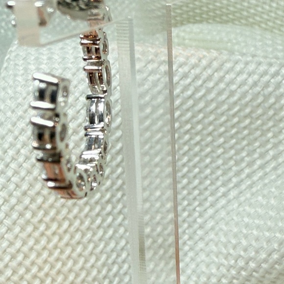 Eliot Danori Sparkling Silver Crystal Hoops - Picture 5 of 8